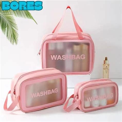 Jual Bores Tas Kosmetik Transparant Washbag Pouch Travel Make Up Bag