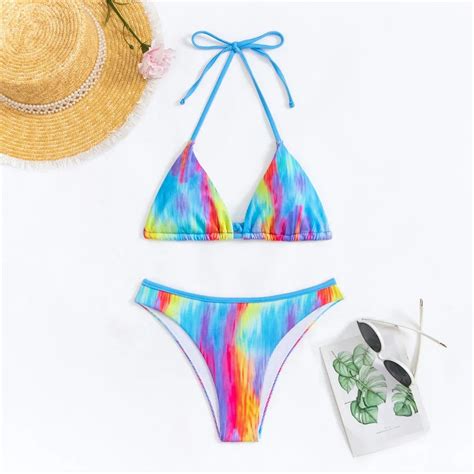 Womens Vibrant Tie Dye Bikini Swimwear On Luulla