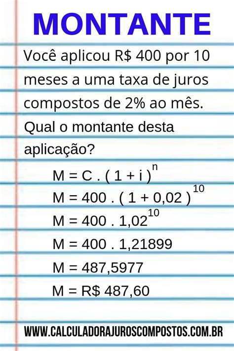 Formula Do Montante - Como calcular o montante de juros compostos - matemática financeira ...