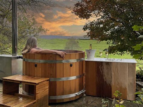 Ofuro Cedar Wood Hot Tub Person Round Ceda