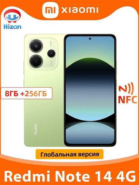 Xiaomi Note 14 Nfc - Смартфон Xiaomi Redmi Note 14 NFC 256 ГБ 8 ГБ Зеленый 6.67 OLED/AMOLED ...