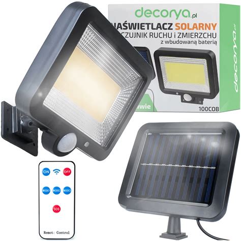 Lampa Led Zewn Trzna Solarna Panel Solarny Z Czujnikiem Ruchu Zmierzchu