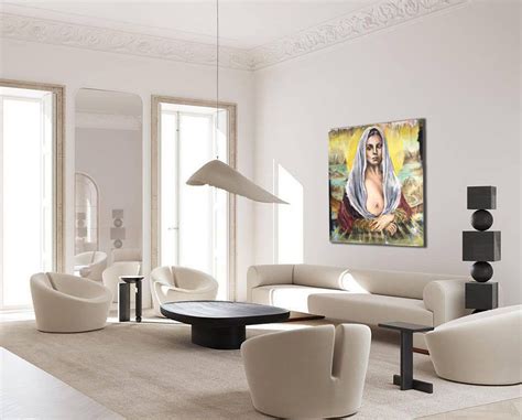 Erotic Oil Painting On Canvas Mona Lisa Modern Painting Nude Etsy