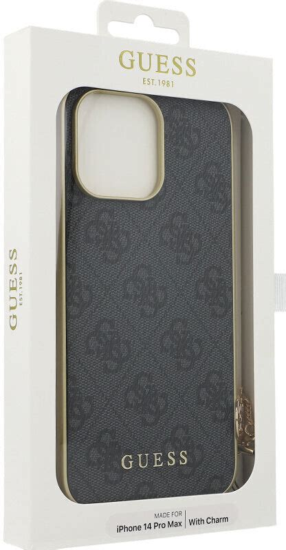 Guess Schutzhülle 4G Charms Collection für iPhone 14 Pro Max Grau ab 28