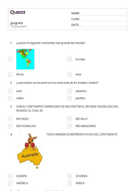 Ponad 50 Geografia Arkuszy Roboczych Dla Klasa 6 W Quizizz Darmowe I