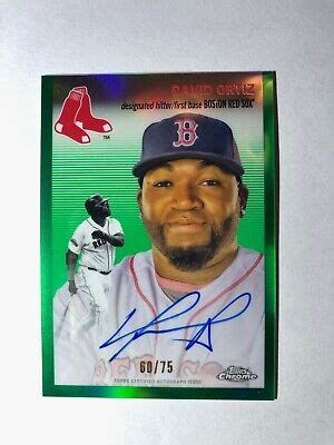 Topps Chrome Platinum Anniversary David Ortiz Green Auto Ebay