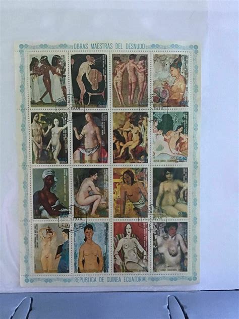 Rep De Guinea Ecuatorial Famous Nude Paintings Stamps Sheet R Africa Guinea Stamp