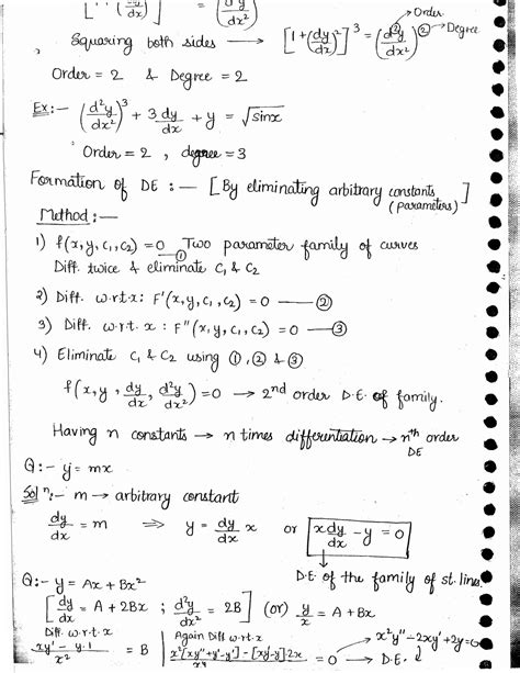 Solution Differential Equations Handwritten Notes Studypool