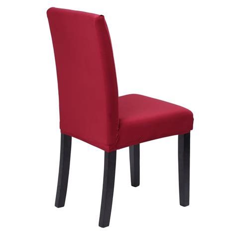 Housse De Chaise Rouge Pi Ces Stretch Couverture De Chaise Extensible