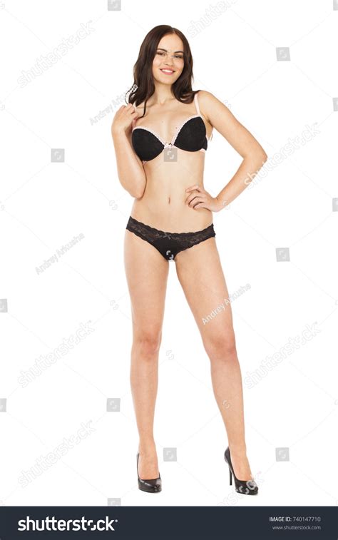 Full Portrait Sexy Brunette Woman Black库存照片740147710 Shutterstock