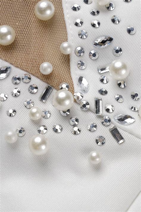 Wholesale Black Sexy Hot Drilling See Through Pearl Bead Tube Hot Drill Asymmetrical Collar