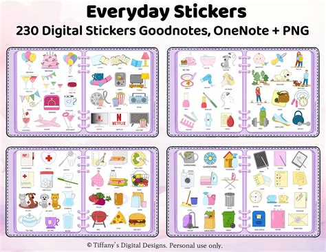 Everyday Life Digital Printable Stickers Goodnotes Stickers Digital