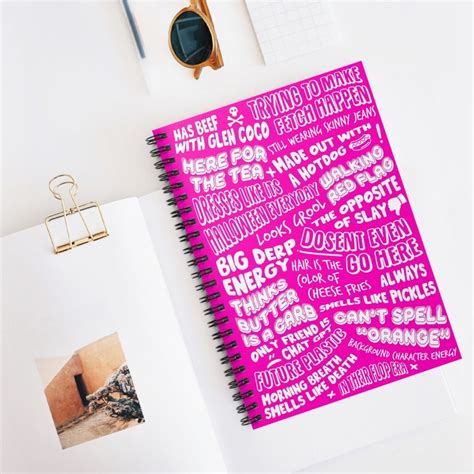 Mean Girls Burn Book Notebook 2024 Spiral Bound Ruled Line Journal T