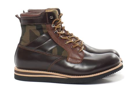 Bepositive Brown Leather Army Boot Hypebeast