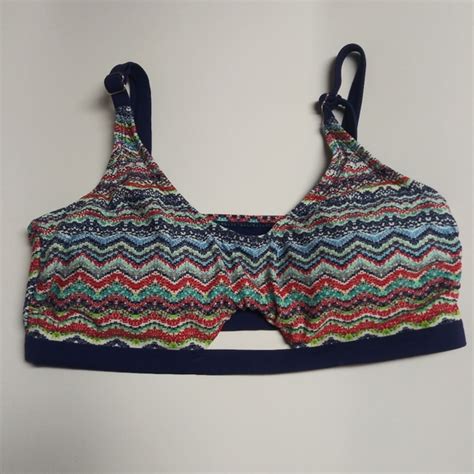 Xhilaration Swim Nwt Blue Bikini Top Xl Peekaboo Poshmark