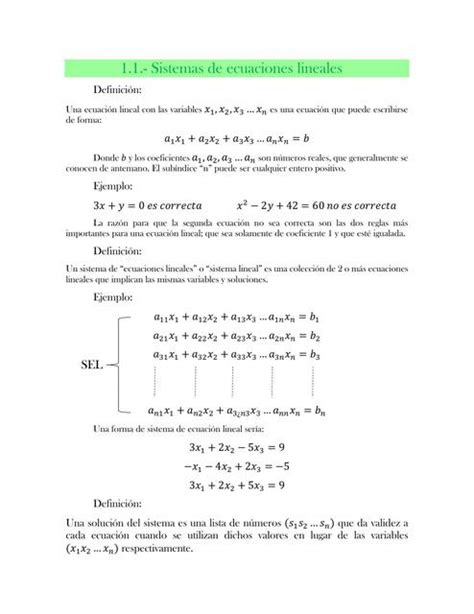 Sistemas De Ecuaciones Lineales Lgebra Lineal Adolfo