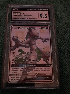 Pok Mon Hidden Fates Mewtwo Gx Full Art Sv Sv Cgc Mint