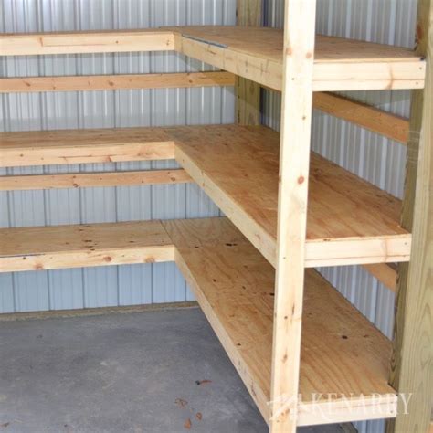 Diy Corner Shelves For Garage Or Pole Barn Storage Garage Storage Shelves Barn Storage Diy