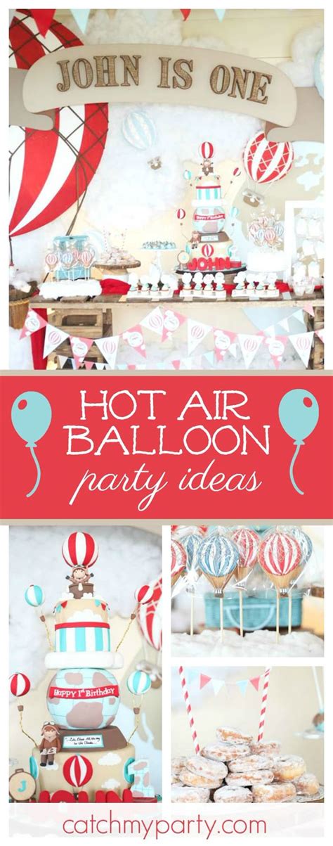 Hot Air Balloon St Birthday Party With Rustic Theme
