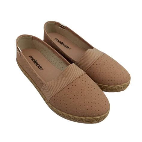 Sapatilha Feminina Moleca Nobuck Pele Nude Marrom