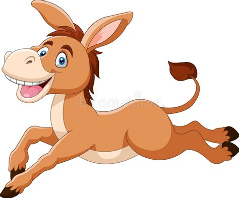 Cute Donkey Cartoon A Smile Stock Vector Illustration Of Domestic