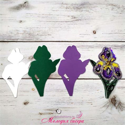 Брошь из бисера Ирис - мастер-класс с пошаговым фото