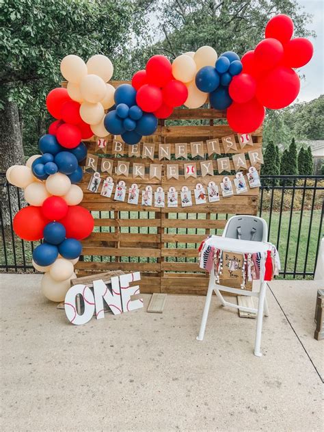 rookie year rookie year st birthday backdrop st boy birthday