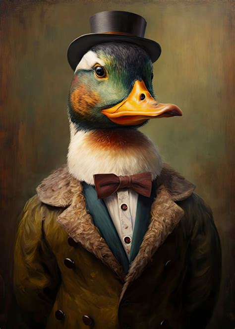 Duck In A Suit Poster Picture Metal Print Paint By Kyzart Displate