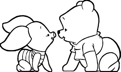 Baby Pooh Piglet Coloring Page