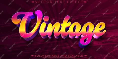 Premium Vector | 80s text effect editable retro and vintage customizable font style