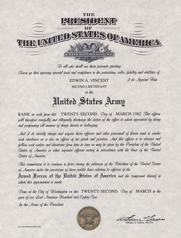 Army Promotion Certificate Wording