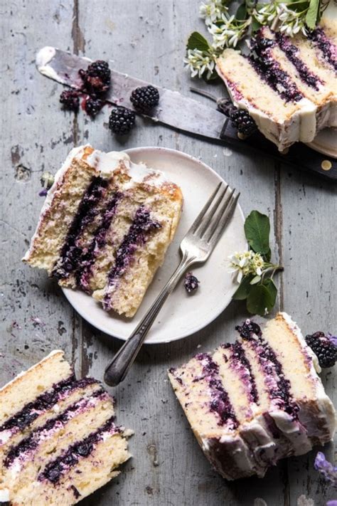 Blackberry Lavender Naked Cake With White Sweet Tooth Girl