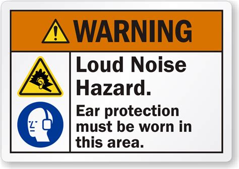 Warning Loud Noise Hazard Ear Protection Must Label Sku Lb 2359