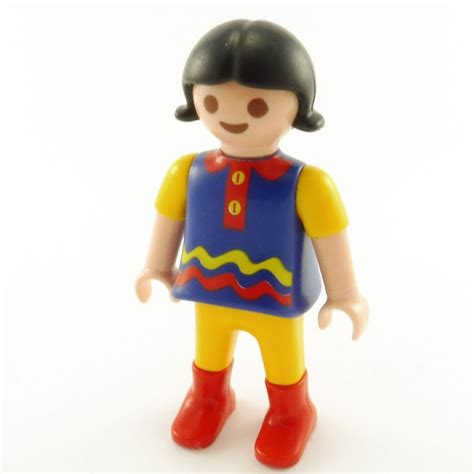 Playmobil Enfant Fille Jaune Et Bleu Bottes Rouges 4132