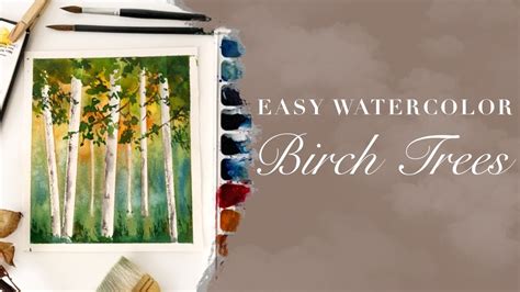 Simple And Easy Birch Tree In Watercolor Landscape For Beginners Youtube