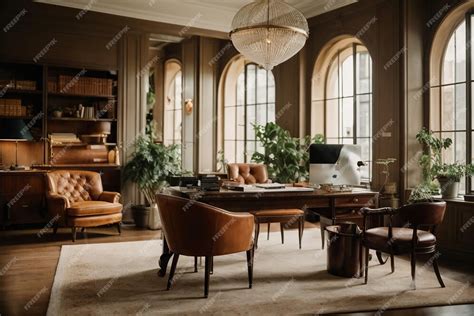 Premium Ai Image Elegant And Cozy Office Space