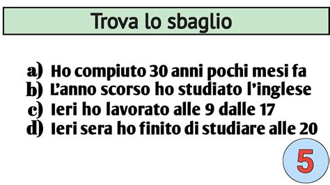 Italian Quiz Level A Italiano Per Stranieri Youtube