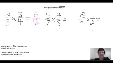 Multiplying Fractions Youtube