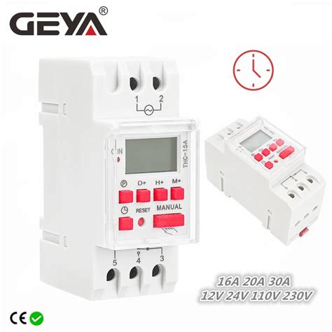 Geya Thc 15a 20a 30a Time Switch Weekly Programmable Din Rail Lcd