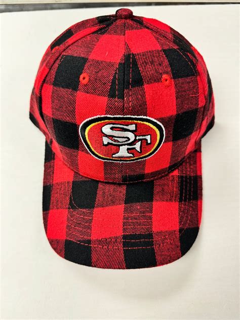 San Francisco 49ers Red & Black Plaid Embroidered LOGO Hat - Etsy