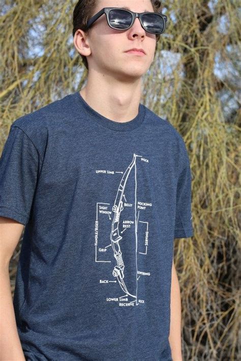 Archery Shirts Recurve Bow Tee For Men In Midnight Navy Archery