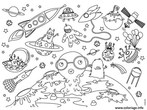 Coloriage Xxl Espace Planete Extra Teresstre Dessin