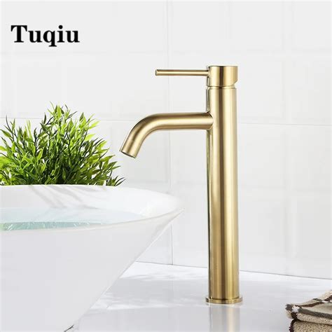 Купить Сантехника Sink faucet bathroom hot and cold Brush Gold single lever hot and cold basin