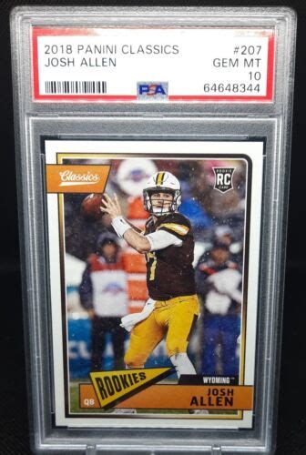 Panini Classics Josh Allen Rookie Psa Gem Mint Rc Bills