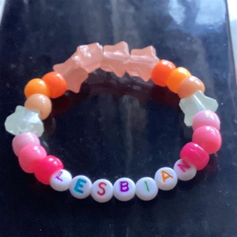 Lesbian Kandi Bracelet With Glow In The Dark Orange Depop