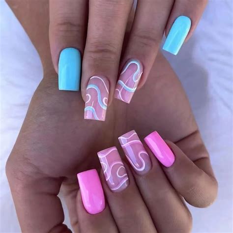 Churchf Naked Pink French White Side False Nails Short Simple Nail Beauty Press On Fake Nails
