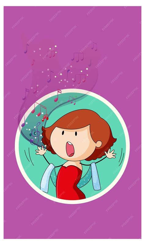 Free Vector Doodle Cartoon Character Of A Singer Woman Singing With