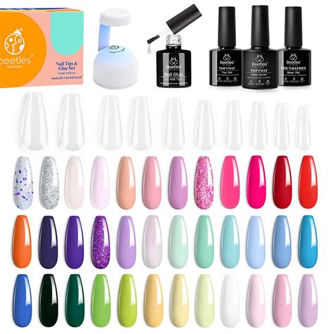 Beetles Gel Polish Nail Set 36 Colors Floral Rhapsody Collection And Gel Nail Kit