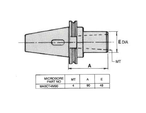 M40ct4m90 Morse Taper Adapter Microbore Tooling Systems