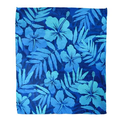 Kdagr Throw Blanket Warm Cozy Print Flannel Hawaiian Blue And Turquoise